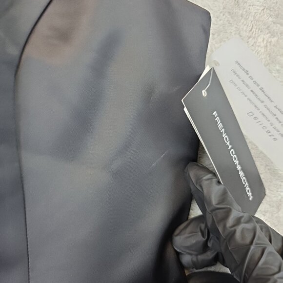 French Connection Illusion Neck Top Women's Size 8 Black Fitted Sleeveless Tank - Picture 7 of 13